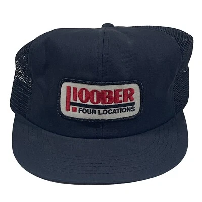 🇺🇸 Sombrero de camionero vintage Hoober equipo agrícola malla negra Snapback productos K Foto 1 de 4
