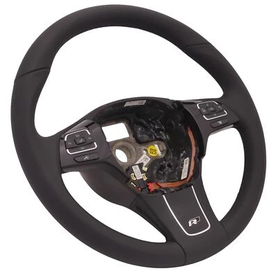 Multifunktionslenkrad Lenkrad Multifunktion VW Touareg 7P R Line Leder schwarz - Bild 1 von 4