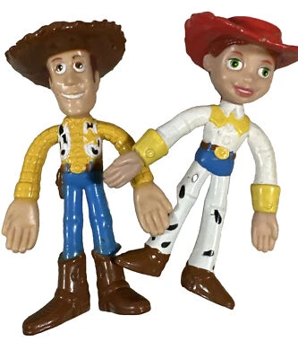 Kellogg Disney Pixar Toy Story Woody And Jessie Bendy Figures Cake Topper 4” Foto 1 de 2