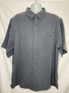 Roundtree & Yorke Button Shirt Men’s 2XT Gray Short Sleeve - Picture 1 of 6