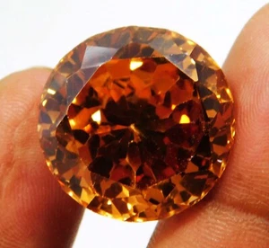 Natural 67.00 Ct Cambodian Orange Zircon Round Cut Loose Gemstone " CERTIFIED " - Picture 1 of 6
