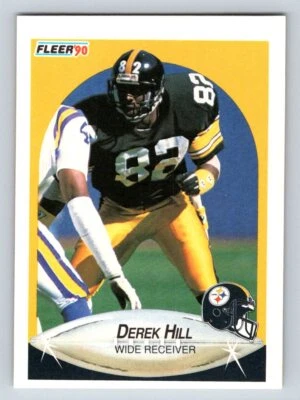 1990 Fleer #142 Derek Hill Pittsburgh Steelers Rookie - Image 1 of 2