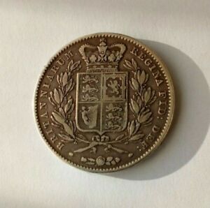 1847 Victorian Jubilee Head Silver Crown Coin, High Grade, Good Detail