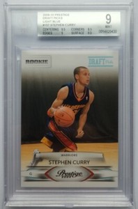 2009-10 Panini Prestige STEPHEN CURRY RC Draft Picks Light Blue #957/999 BGS 9
