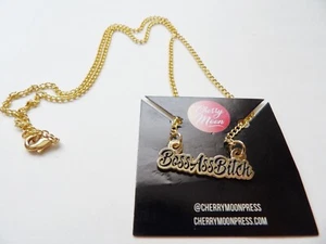 Boss Ass Bitch Gold Tone Necklace NWT - Picture 1 of 5