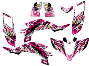 2003-2013 (Steel Frame Carb Model) YFZ 450 MAYHEM Pink Senge Graphics Kit - Picture 1 of 7