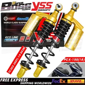 YSS Shock Black/Gold/Gold GOLD EDITION ECOLINE For HONDA PCX150 18 19 20 350mm. - Picture 1 of 6