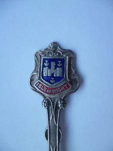 ENAMEL CRESTED COLLECTORS SPOON "ISLE OF WHITE 1 " - Picture 1 of 1