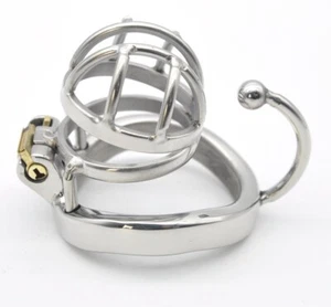 Curve Male Men's Cuckold Lockdown Chastity Penis Cage L Ring Restraint Device - Picture 1 of 8