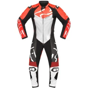 RICHA STRADALE GP Red/White Motorbike Sports Leather Track/Road 1PC Race Suit - Picture 1 of 5