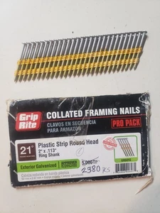 Grip Rite verzinkte Ringschaftnägel Kunststoff außen 0,113" x 2" *2380 NÄGEL* - Bild 1 von 2