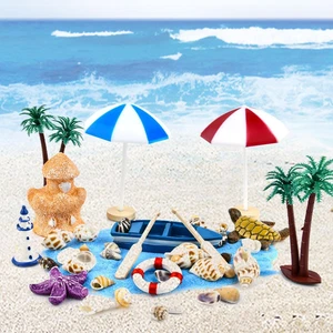 15PCS Torta Hawaiana Decorazione Da Spiaggia in Miniatura Accessori Da Miniature - Foto 1 di 12