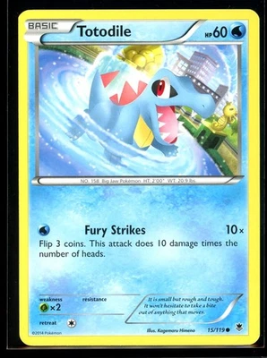 2014 XY - Phantom Forces Totodile #15 Non Holo Pokemon Card - Image 1 of 2