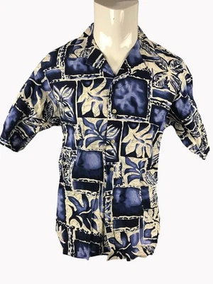 Cintas Hawaiian Aloha Shirt USA Large Polynesian Tapa Print Button Down - Image 1 of 4