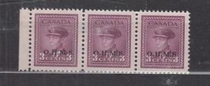 1949-1950 #O3i(NARROW SPACING) 3¢ KING GEORGE VI  WAR ISSUE OFFICIALS OHMS NH - Picture 1 of 2