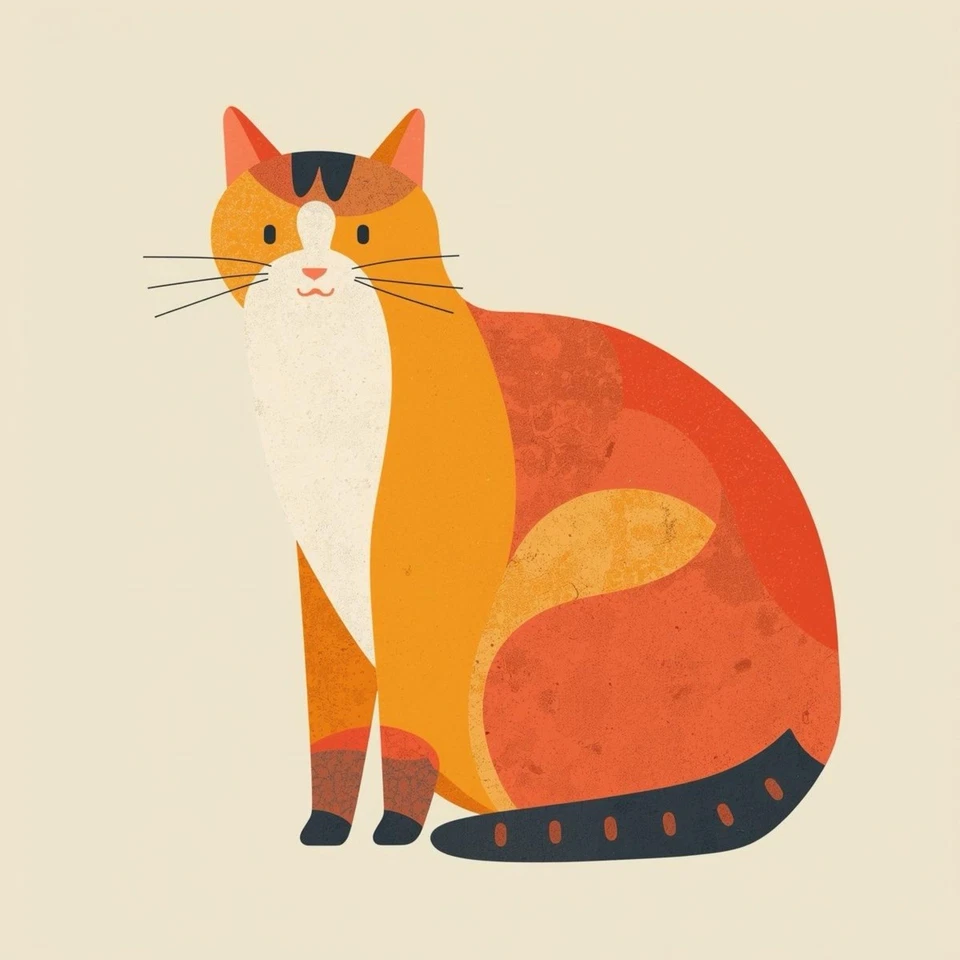 Katze Bauhaus De Stijl Konstruktivismus Poster Kunstdruck Kunst Art - Bild 1 von 1