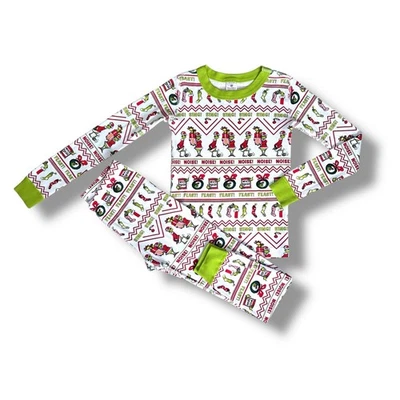 Hanna Andersson Pajama Set Size 8 Organic Cotton Grinch Christmas Unisex PJs - Image 1 of 4