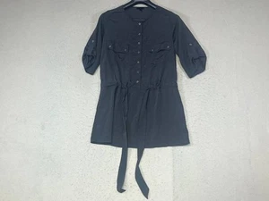 Mossimo women's dress buttoms Belted 3/4 sleeve Gray Size Medium - Picture 1 of 7