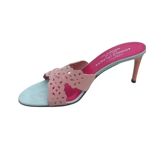 Donald Pliner Couture Nappa Leather Shoe Shrimp Mist Criss Cross Slide NWT $235 - Picture 1 of 4