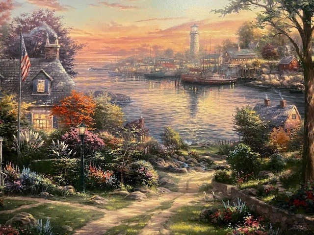 Холст Thomas Kinkade Studios New England Harbor 18 x 27 - Изображение 1 из 3