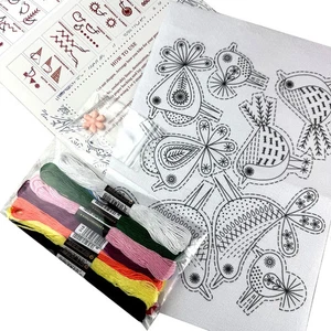 Papel de bordar soluble en agua palo y puntada peces patrón de insectos kit de costura hágalo usted mismo - Imagen 1 de 17