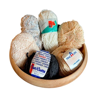 6 Skeins Vintage Boucle Cotton Blend Yarn Mikado Bernat Chat Botté Peach Aran - Image 1 of 4