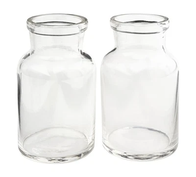 VBS Flaschenvasen-Set klar 2 Stück H10cm Ø5,5cm 150ml  Glasvase Tischdeko Blume - Bild 1 von 4