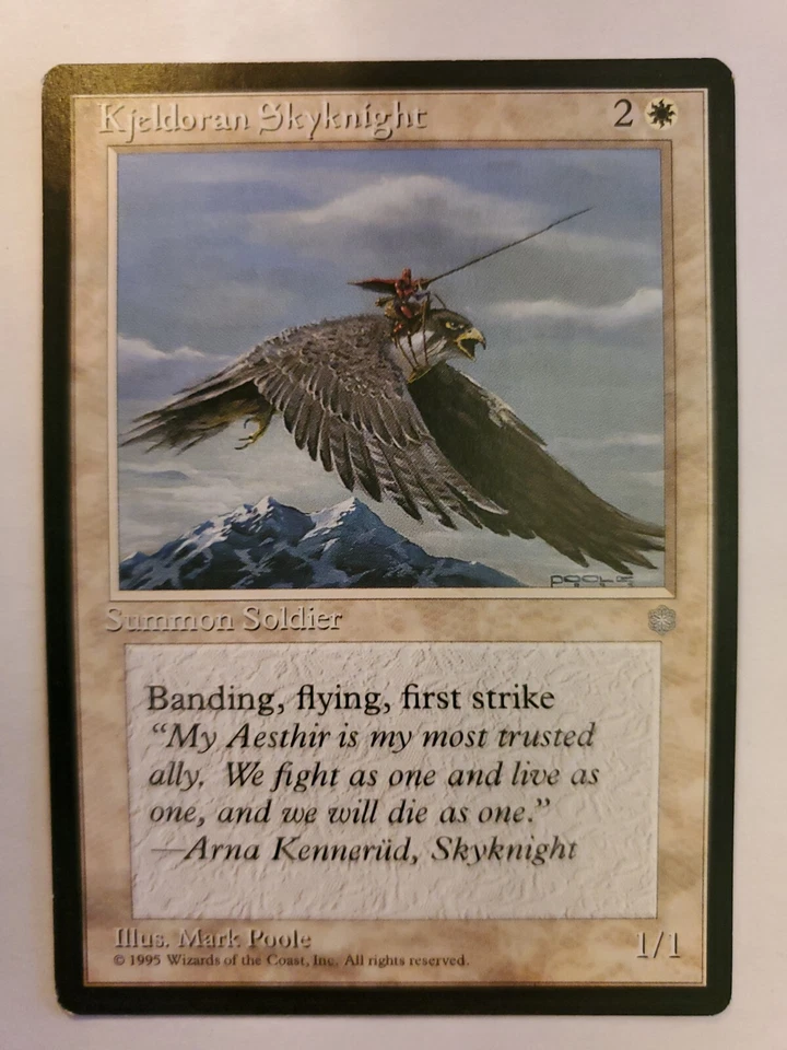 MTG Magic The Gathering Card Kjeldoran Skyknight Summon Soldier White Ice Age  - Image 1 of 2