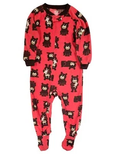 Infant & Toddler Boys Red Fleece Bear Footie Sleeper Pajamas - Picture 1 of 2