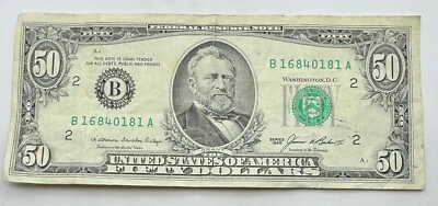 1985 Vintage $50 Note -Vintage Currency - New York - Fifty Dollar Bill - Image 1 of 2