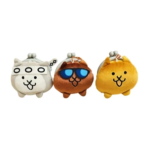 The Battle Cats Mini Plastic Gamaguchi pouch Coin Purse set of 3 Prize Amusement - Picture 1 of 8