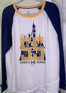 Camisa de manga larga estilo béisbol azul dorado XL Disneyland 55 para dama - Imagen 1 de 4