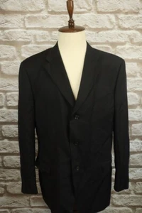 VALENTINO Black Wool Three Button Single Breasted Blazer Jacket Size 58 - Picture 1 of 21