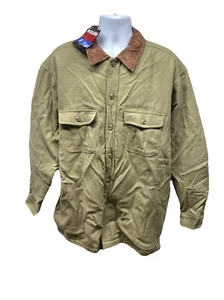 Marlboro Gear Button Up Jacket Barn Chore Coat Leather Collar XL NWT FLAWED - Picture 1 of 11