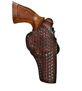 Leather Paddle Holster Fits Colt Python, King Cobra .357 Magnum - Handmade