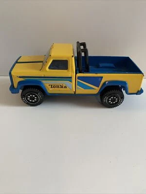 VTG Tonka Racing Team Yellow Pick-up Truck Steel Die-Cast Toy Vehicle 7.5” - Image 1 of 4