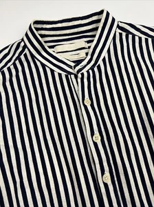Camisa Brit Seúl Corea Indigo Carnicero Rayas Abuelo Popover 1/S - Imagen 1 de 12