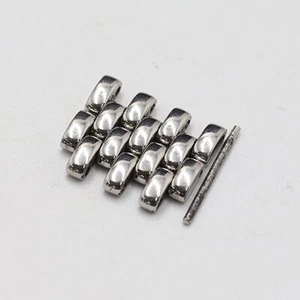 OMEGA Genuine 2 Link De Ville Men's Watch Belt Band Bracelet Parts Silver 14mm - Picture 1 of 3