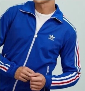 adidas Originals HK7406 Beckenbauer Track Jacket FB Top Men's Med Blue Red White - Picture 1 of 11