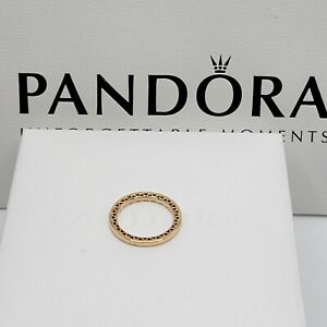 New Authentic Classic Hearts of Pandora Ring 156238 14k Gold Stackable Band 54