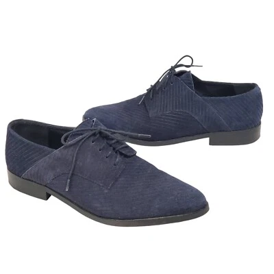 T by Bianco Tony Punta Oxford 7.5/38 Azul Marino Acanalado Vegano Gamuza Portugal Foto 1 de 4