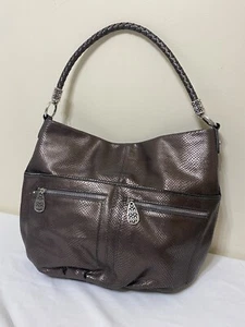 BRIGHTON Elaina Organizer MG Pocket Tote Hobo Large Shoulder  Snake Skin Leather - Picture 1 of 16