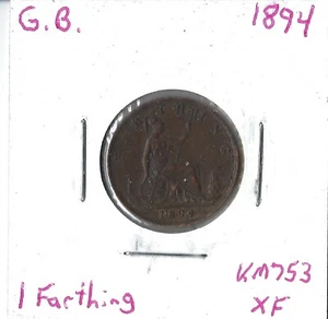 Coin Great Britain Farthing 1894 KM753, Victoria - Picture 1 of 3