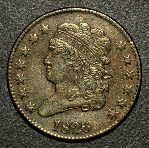1826 CLASSIC HEAD HALF CENT ✪ AU ALMOST UNC DETAILS ✪ 1/2C SCARCE L@@K ◢TRUSTED◣ Cover