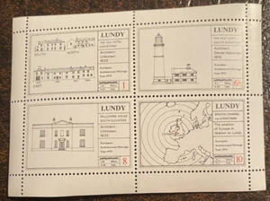 LUNDY - MNH Blocco di 4 - Set patrimonio architettonico 1975 - Foto 1 di 2