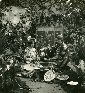 Germany Scene de genre Japanese Costumes Old Stereoview Photo NPG 1900 - Imagen 1 de 3