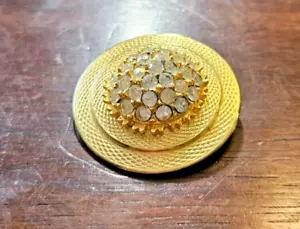 Vintage goldfarbener Promi Schal Bolo Clip klare Strasssteine - Bild 1 von 5