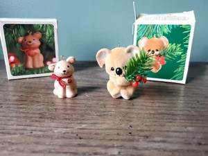 Set of 2 Vtg Hallmark Keepsake Ornament 1983 Christmas Koala 1981 Puppy Love - Picture 1 of 16