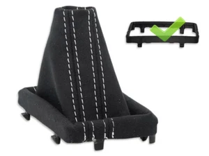 FOR AUDI A6 C7 automatic 11-18 GEAR SHIFT BOOT GAITER ALCANTARA s.WHITE + FRAME - Picture 1 of 5