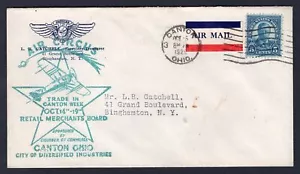 USA Canton Ohio 1929 Air Circus Airmail Cover to Binghampton - Picture 1 of 2